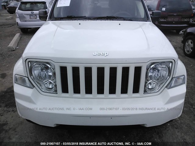 1J4PN2GK9AW148918 - 2010 JEEP LIBERTY SPORT WHITE photo 6