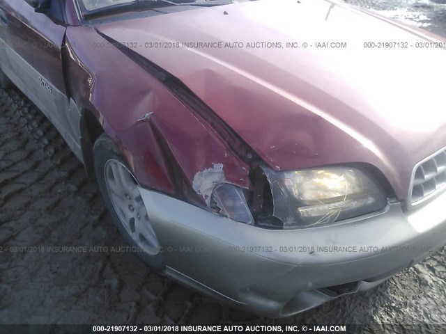 4S3BH675X46635607 - 2004 SUBARU LEGACY OUTBACK AWP 栗色 照片 6