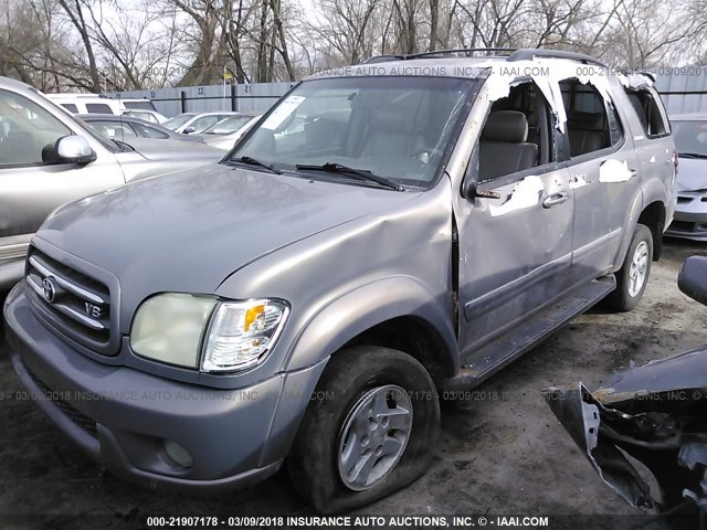 5TDBT48A32S083170 - 2002 TOYOTA SEQUOIA LIMITED GRAY photo 2