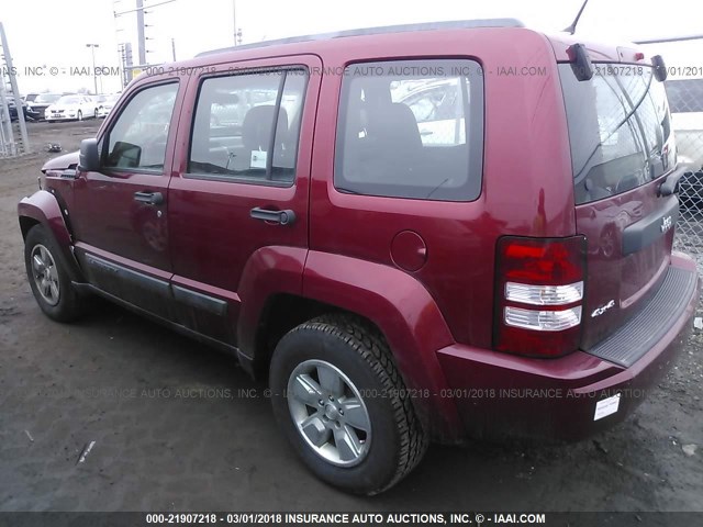 1J4PN2GK7BW555900 - 2011 JEEP LIBERTY SPORT 勃艮第红 照片 3