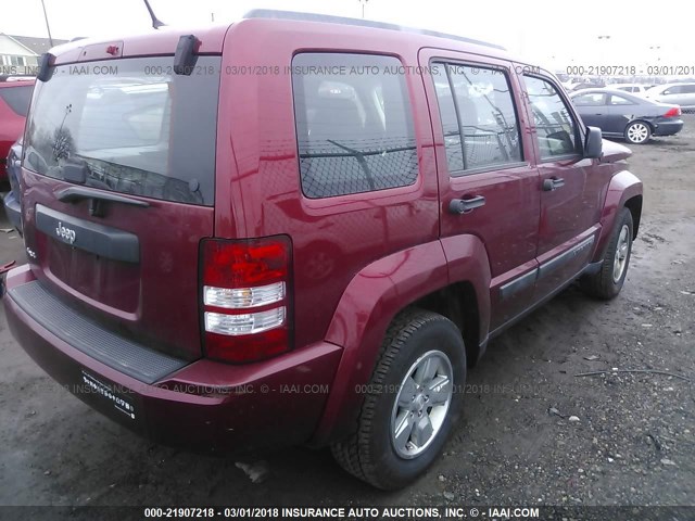1J4PN2GK7BW555900 - 2011 JEEP LIBERTY SPORT 勃艮第红 照片 4