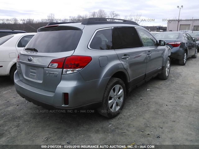 4S4BRBBC9B3328564 - 2011 SUBARU OUTBACK 2.5I PREMIUM GRAY photo 4