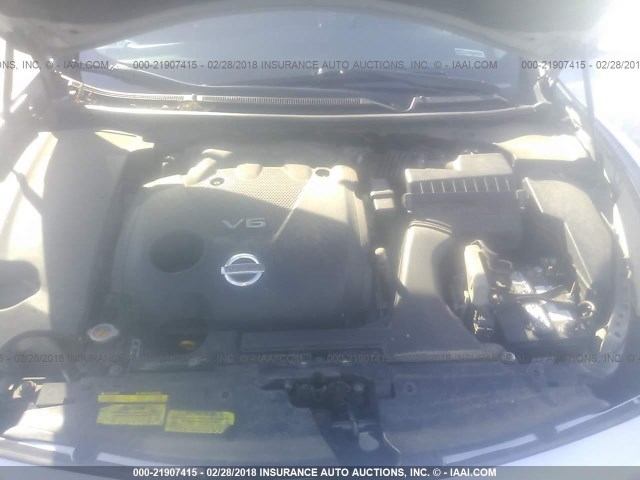 1N4AA5AP9AC873665 - 2010 NISSAN MAXIMA S/SV SILVER photo 10