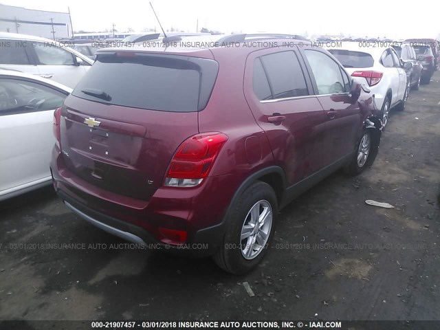 3GNCJLSB2JL174853 - 2018 CHEVROLET TRAX 1LT RED photo 4