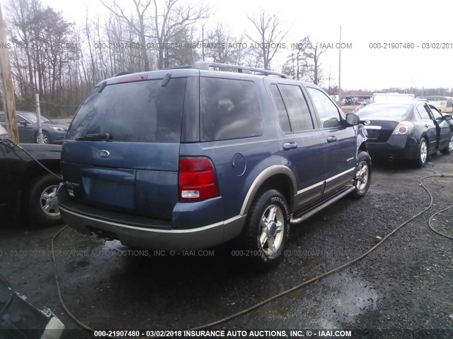 1FMZU74K42UD29288 - 2002 FORD EXPLORER EDDIE BAUER BLUE photo 4