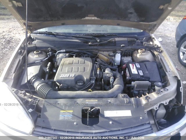 1G1ZT548X5F265694 - 2005 CHEVROLET MALIBU LS თაფლისფერი ფოტო 10