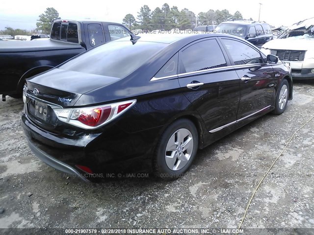 KMHEC4A47BA012760 - 2011 HYUNDAI SONATA HYBRID BLACK photo 4