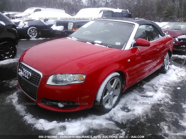 WAUDF48H09K007921 - 2009 AUDI A4 2.0T CABRIOLET QUATTRO RED photo 2