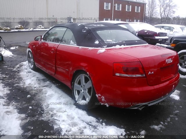 WAUDF48H09K007921 - 2009 AUDI A4 2.0T CABRIOLET QUATTRO RED photo 3