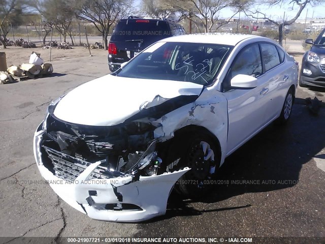 3N1AB7AP0EL645411 - 2014 NISSAN SENTRA S/SV/SR/SL WHITE photo 2