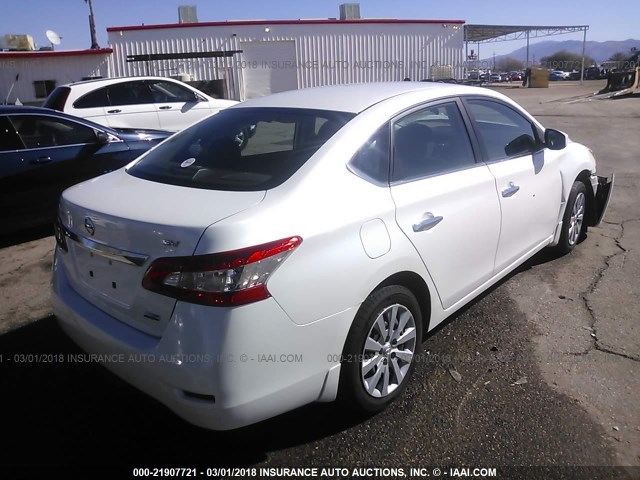 3N1AB7AP0EL645411 - 2014 NISSAN SENTRA S/SV/SR/SL WHITE photo 4