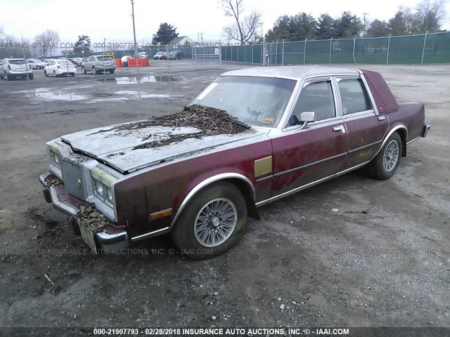 1C3BF66P0GX571525 - 1986 CHRYSLER FIFTH AVENUE  BURGUNDY photo 2