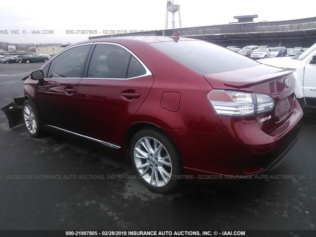 JTHBB1BA7A2006025 - 2010 LEXUS HS 250H MAROON photo 3