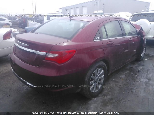 1C3CCBBB4DN763098 - 2013 CHRYSLER 200 TOURING RED photo 4