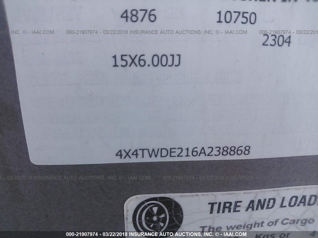 4X4TWDE216A238868 - 2006 FOREST RIVER WILDWOOD  白色 照片 9