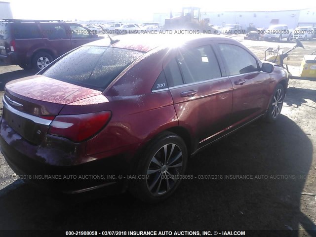 1C3CCBBB7DN706751 - 2013 CHRYSLER 200 TOURING RED photo 4