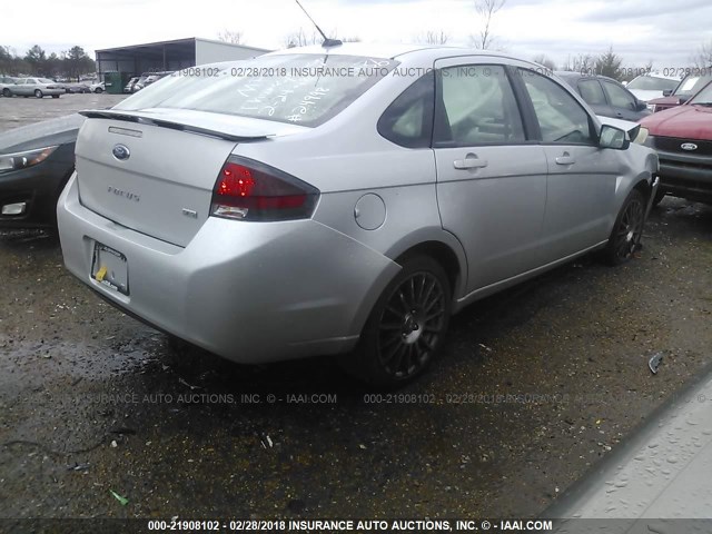 1FAHP3GNXBW143612 - 2011 FORD FOCUS SES SILVER photo 4