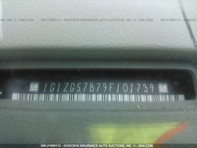 1G1ZG57B79F101739 - 2009 CHEVROLET MALIBU LS ნაცრისფერი ფოტო 9