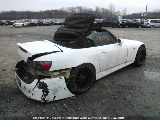 JHMAP11413T006950 - 2003 HONDA S2000 WHITE photo 4