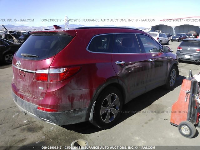 KM8SMDHF7GU148660 - 2016 HYUNDAI SANTA FE SE RED photo 4