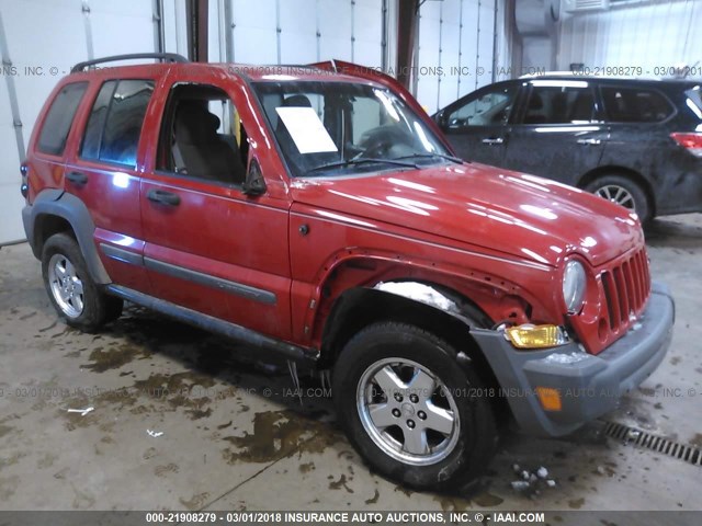 1J4GL48K95W506976 - 2005 JEEP LIBERTY SPORT 红色 照片 1