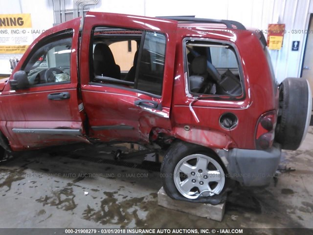 1J4GL48K95W506976 - 2005 JEEP LIBERTY SPORT RED photo 6