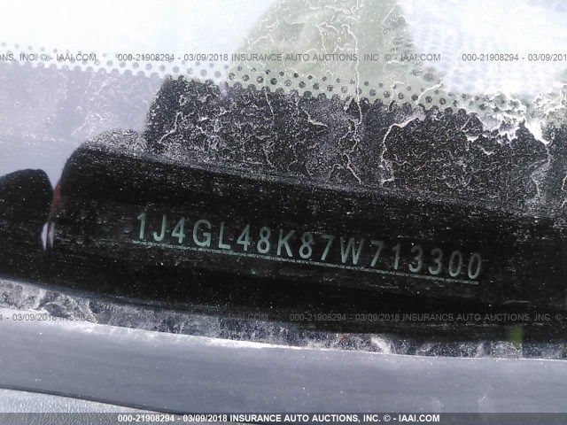 1J4GL48K87W713300 - 2007 JEEP LIBERTY SPORT 绿色 照片 9