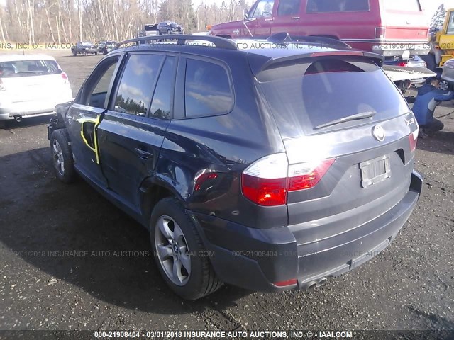 WBXPC93488WJ10864 - 2008 BMW X3 3.0SI BLACK photo 3