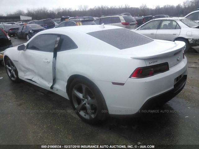 2G1FB1E3XE9184009 - 2014 CHEVROLET CAMARO LT WHITE photo 3