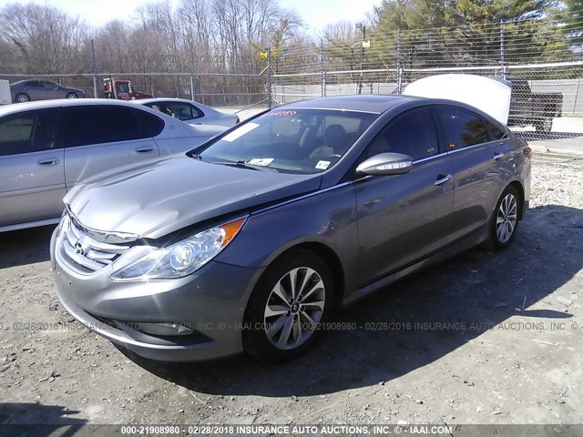 5NPEC4AB9EH912463 - 2014 HYUNDAI SONATA SE/LIMITED GRAY photo 2