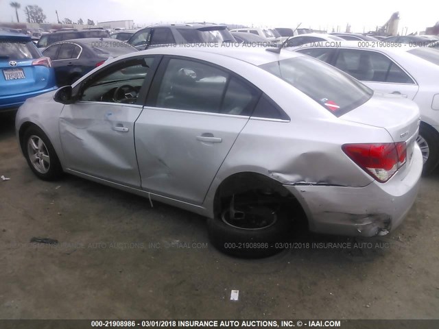 1G1PC5SB4E7106783 - 2014 CHEVROLET CRUZE LT SILVER photo 3