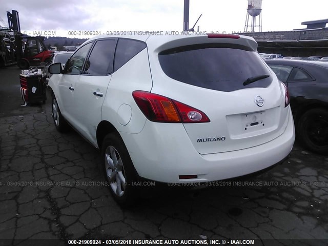 JN8AZ1MU1AW001710 - 2010 NISSAN MURANO S/SL/LE WHITE photo 3