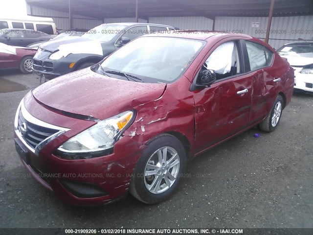 3N1CN7AP0FL865195 - 2015 NISSAN VERSA S/S PLUS/SV/SL RED photo 2