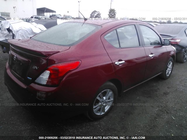 3N1CN7AP0FL865195 - 2015 NISSAN VERSA S/S PLUS/SV/SL RED photo 4