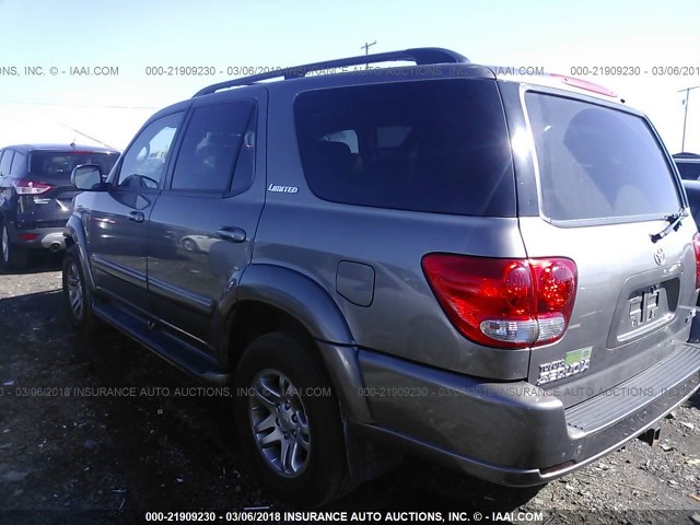 5TDZT38A07S295136 - 2007 TOYOTA SEQUOIA LIMITED GRAY photo 3