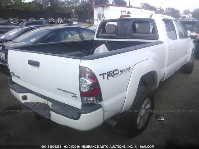 3TMKU4HN2FM046245 - 2015 TOYOTA TACOMA DBL CAB PRERUNNER LNG BED WHITE photo 4