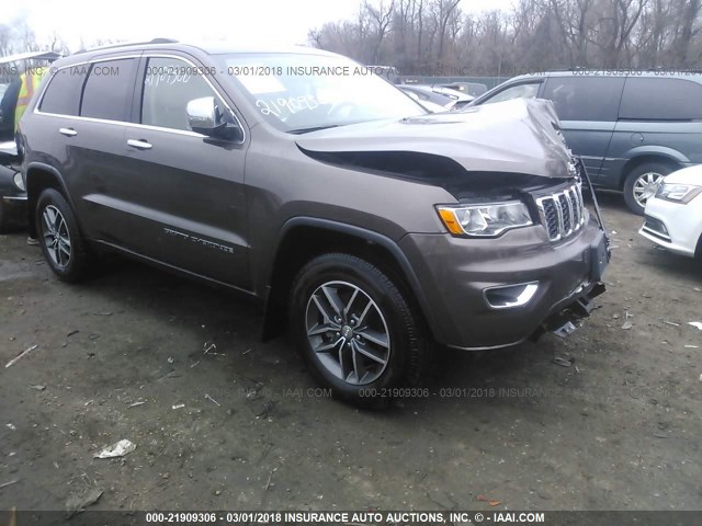 1C4RJFBG9HC752677 - 2017 JEEP GRAND CHEROKEE LIMITED BROWN photo 1