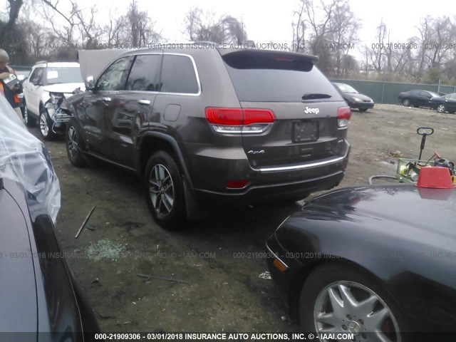 1C4RJFBG9HC752677 - 2017 JEEP GRAND CHEROKEE LIMITED BROWN photo 3