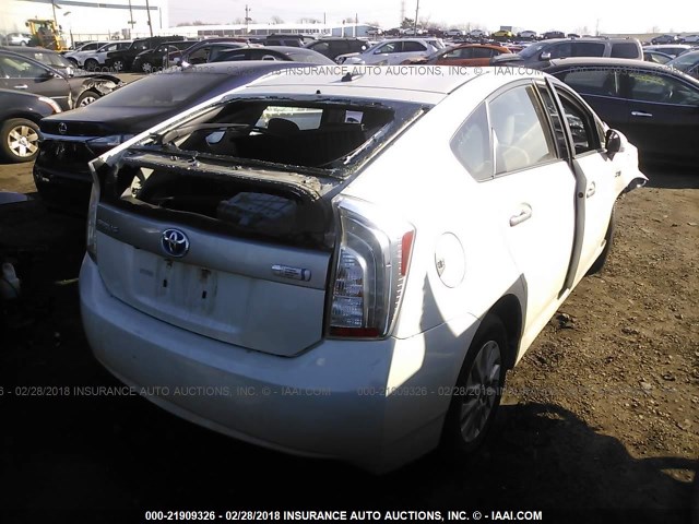 JTDKN3DPXC3009830 - 2012 TOYOTA PRIUS PLUG-IN  WHITE photo 4