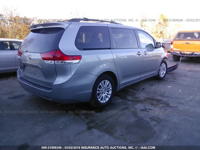 5TDYK3DC1DS370024 - 2013 TOYOTA SIENNA XLE/LIMITED GRAY photo 4