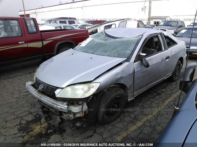 1HGEM22374L029319 - 2004 HONDA CIVIC DX VP GRAY photo 2