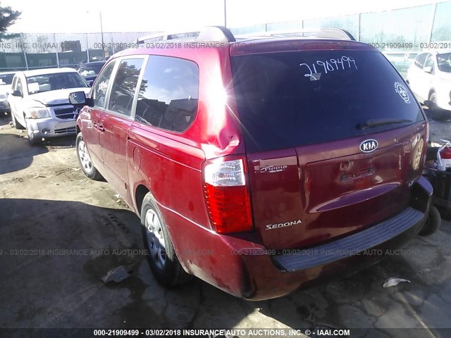 KNDMB233576165983 - 2007 KIA SEDONA EX/LX RED photo 3