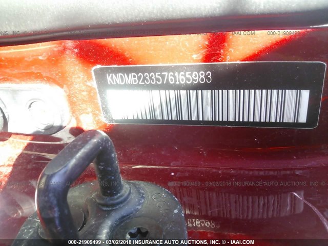 KNDMB233576165983 - 2007 KIA SEDONA EX/LX RED photo 9