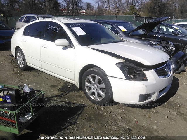 1N4BA41E07C805406 - 2007 NISSAN MAXIMA SE/SL WHITE photo 1