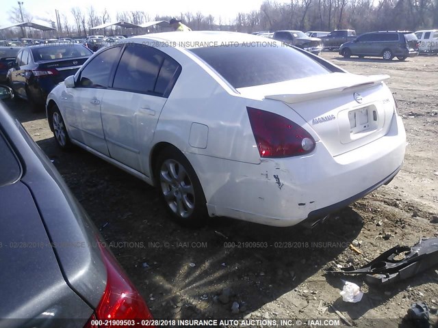 1N4BA41E07C805406 - 2007 NISSAN MAXIMA SE/SL WHITE photo 3