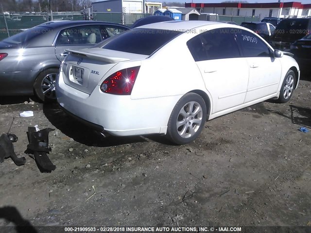 1N4BA41E07C805406 - 2007 NISSAN MAXIMA SE/SL WHITE photo 4