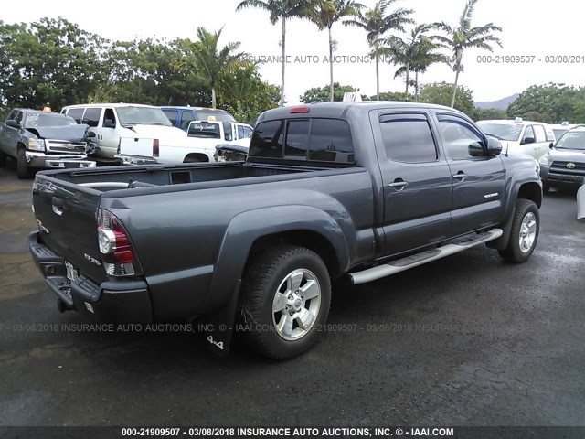 3TMMU4FN8AM016767 - 2010 TOYOTA TACOMA DOUBLE CAB LONG BED GRAY photo 4