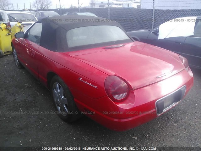 1FAHP60A82Y111013 - 2002 FORD THUNDERBIRD  RED photo 3