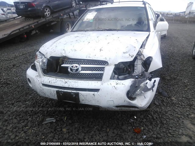 JTEEW21A070049454 - 2007 TOYOTA HIGHLANDER HYBRID WHITE photo 6