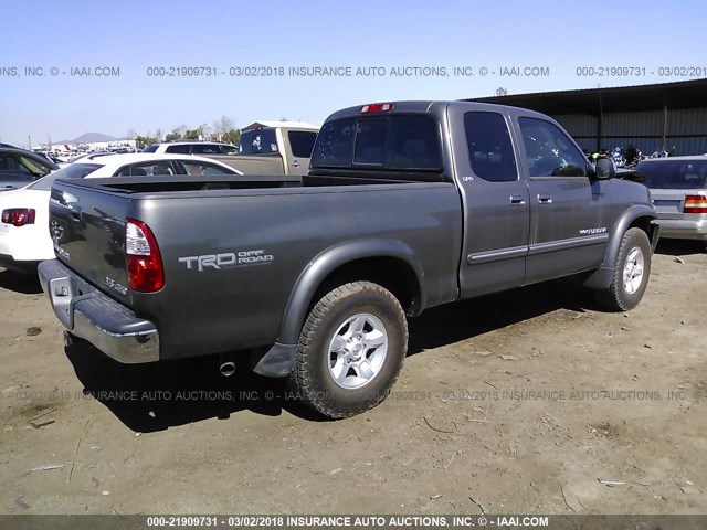 5TBBT44135S471471 - 2005 TOYOTA TUNDRA ACCESS CAB SR5 GRAY photo 4